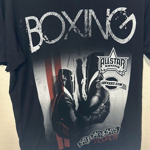 Kinetix Mens Black Boxing Sidekick Gym Saturday Nights 3 Rounds Shirt Size‎ XL - Picture 2 of 6